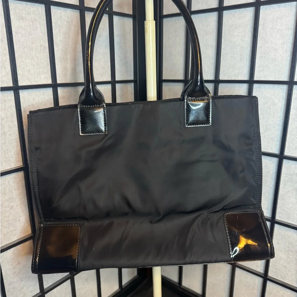 Tory Burch Black Patent Trim Tote - Picture 4 of 8